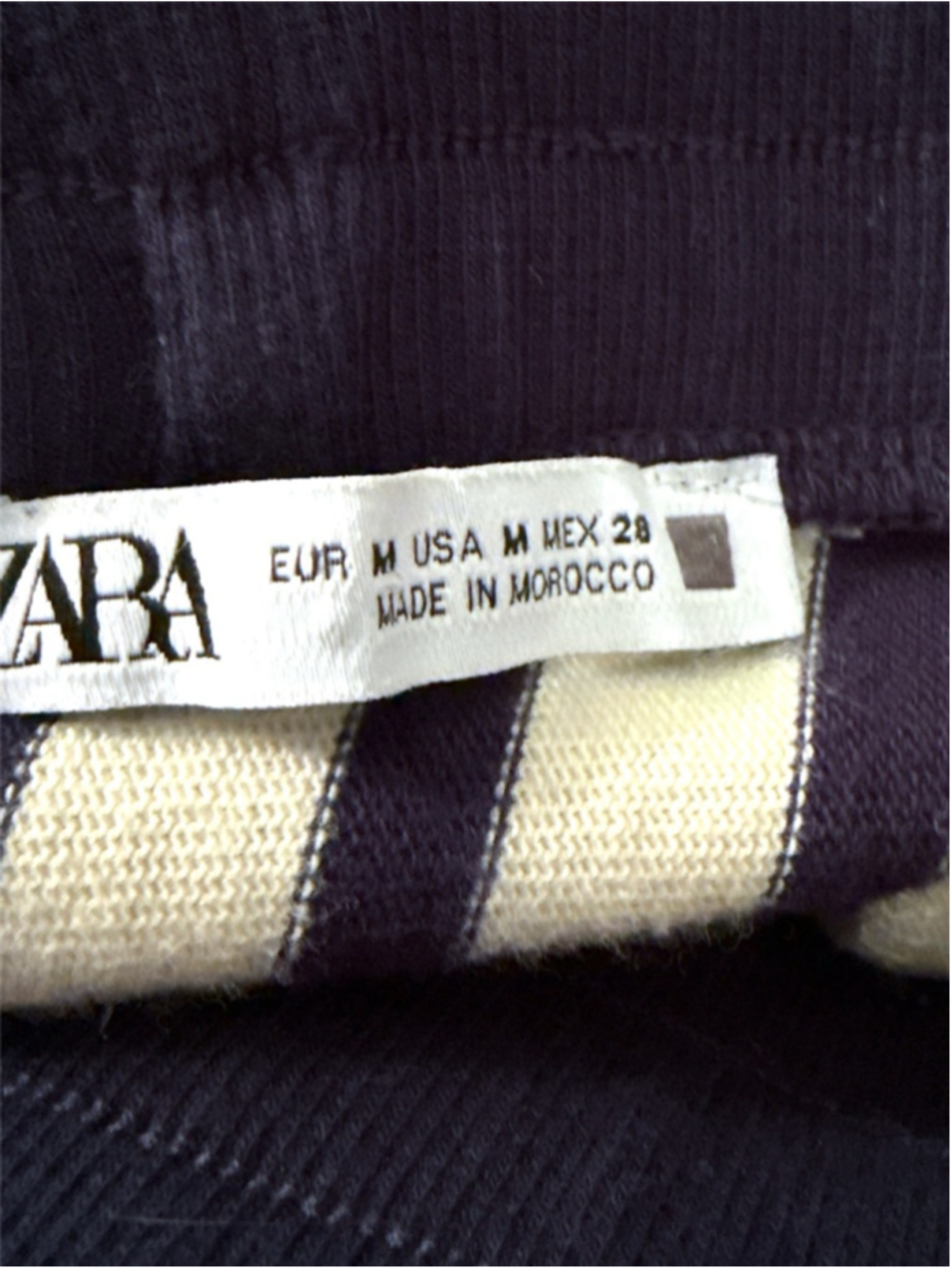 Zara Navy & White Knotted Striped Maxi Skirt – Size M – New - Picture 9 of 9